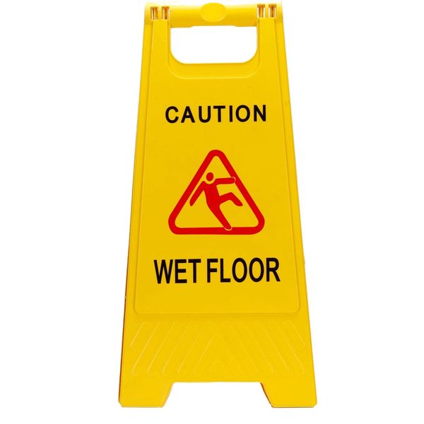 Tool Yellow Double Sided Wet Floor Caution Sign Board - 61cm