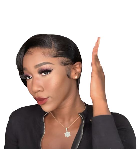 13X4 Pre Plucked with Baby Hair Pixie Wear &amp;Go 100% Brazilian Frontal Wig