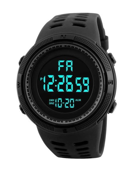 Men's Sport Waterproof Dual Time Watch - Alarm Stopwatch