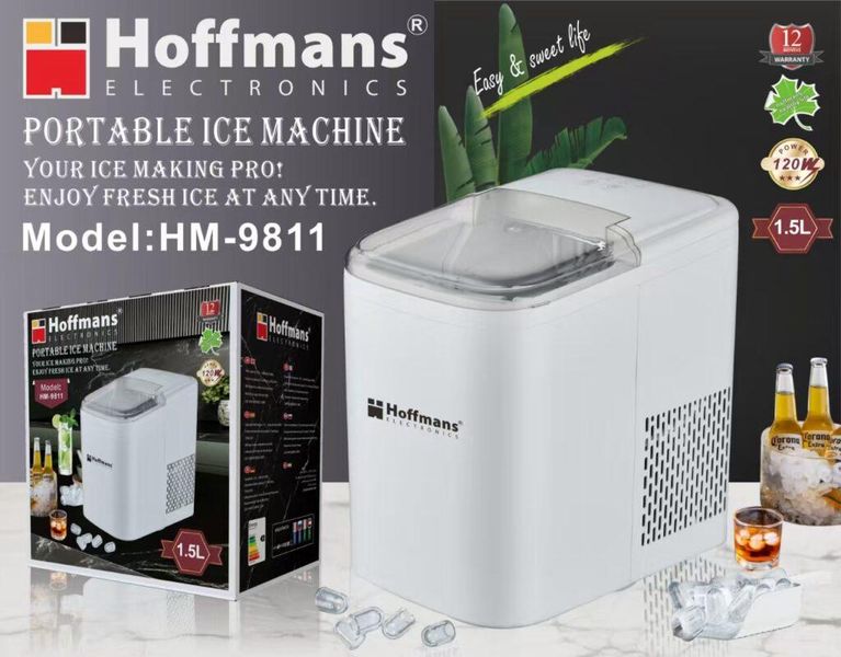 Hoffmans 1.5 Litter Fast Portable Ice Machine with Metal Mini Wallpaper