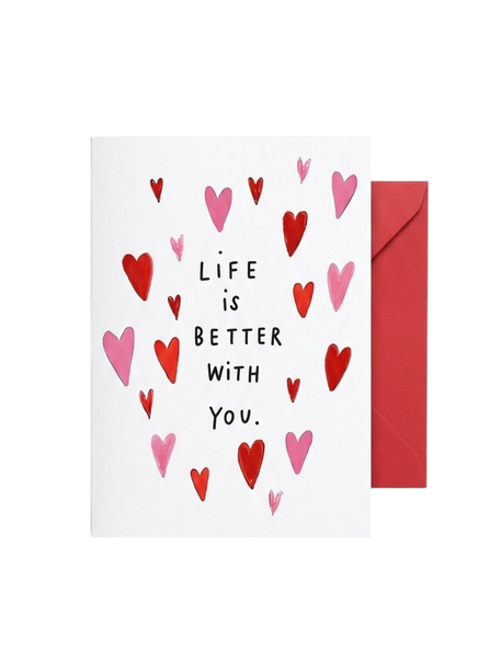 Blush Romance Handmade-Style Heart Anniversary Card