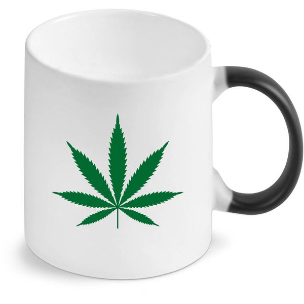 Weed Leaf Symbol Birthday Christmas Anniversary Magic Colour Changing Mug