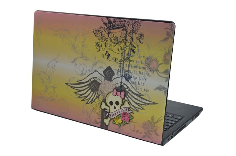 Durable Laptop Skin Rose Skull - Universal size