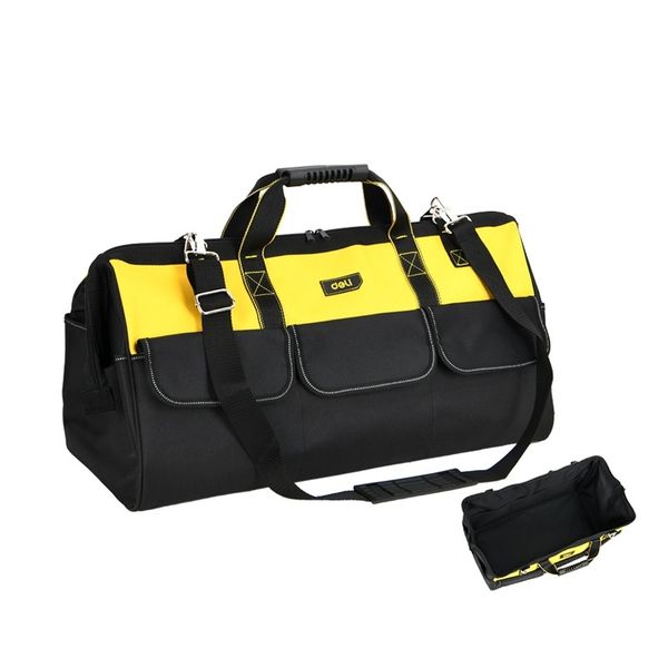 Deli 24-Inch Heavy-Duty Tool Bag Multi-Pocket with Shoulder Strap