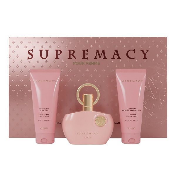 Afnan Gift Set Supremacy Pink 100ml Edp+ShowerGel 100ml+BodyLotion 100ml