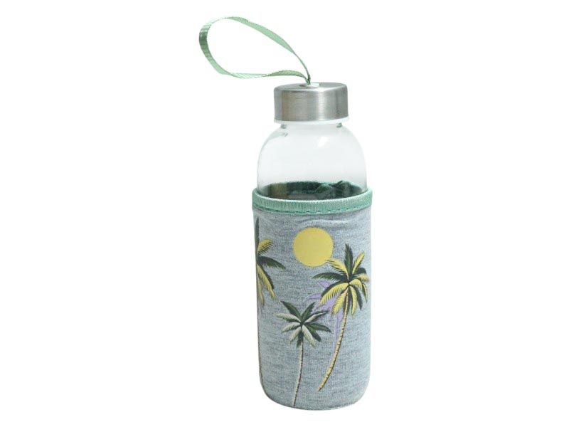Glass Drinking Bottle with Carrying Loop - 400ml