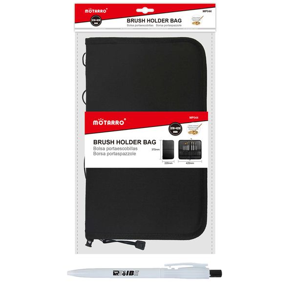 Black Convenient Compartments Arts Sturdy Paint Brushes Bag With ReVibe Pen