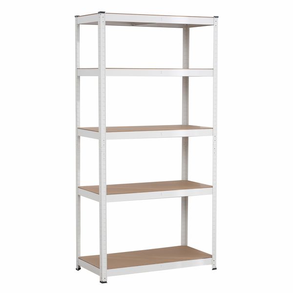 Titan Rack - 5 Tier Shelving - 90 x 45 x 180 CM - White Frame