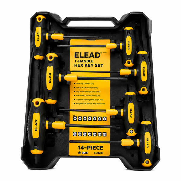 ELEAD T-Handle Hex Key Set - Metric &amp; SAE - 14 Piece