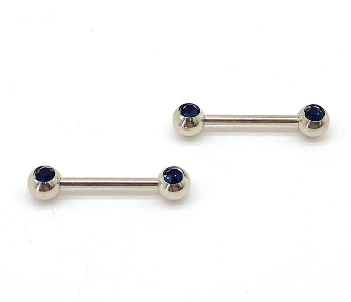Fabulae Dark Blue Jewelled Nipple Ring Set, Kristen