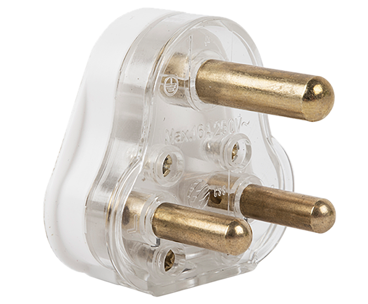 Electricmate 16 Solid Bras/Pin Plug Top - White