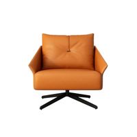 Armchair Leather Relaxing Square Sofa Chair for Office- Living Room - Hotel