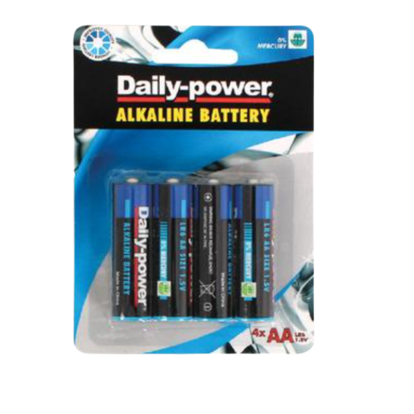 Daily Power - 4 Pack Alkaline AA Batteries- Pack Of 2