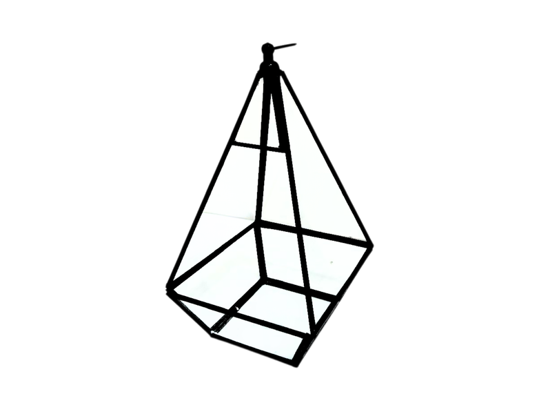 Decorative Glass Geometric Lantern for home Decor - Black Finish