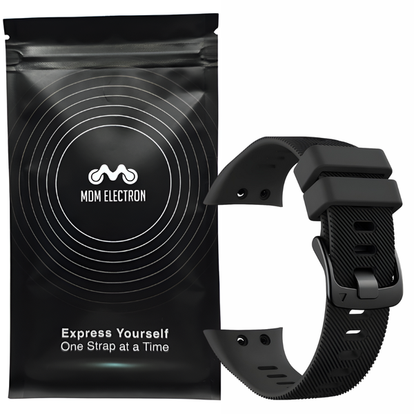 Silicone Watch Strap Black Buckle Compatible with Garmin Forerunner 45