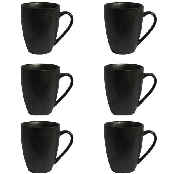 6 Pieces Of 300ml Exquisite Stylish Coffee Mug Set - Black