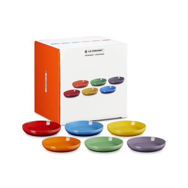 Le Creuset Stoneware Rainbow Set of 6 Coupe Pasta Bowls - 22cm