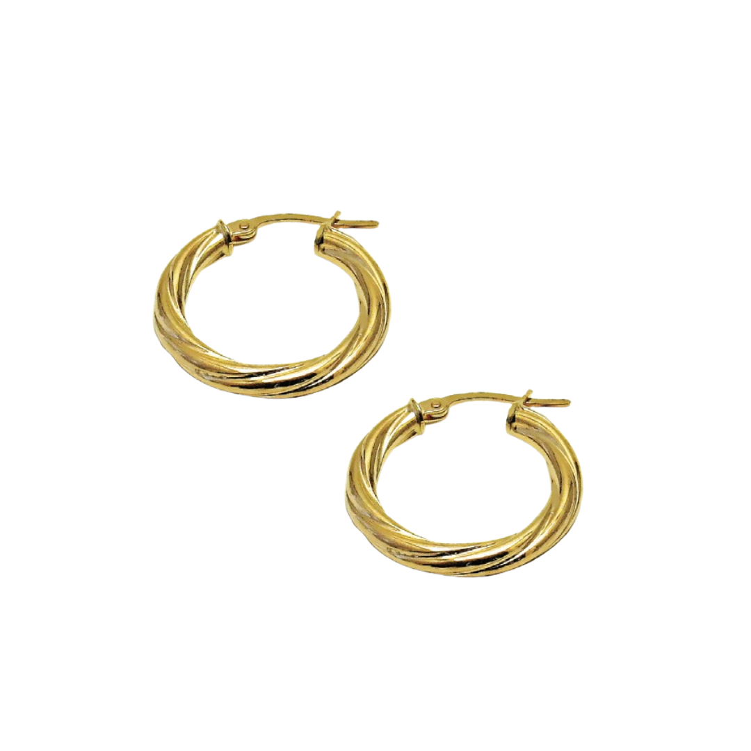 9ct Gold Twisted Hoop Earrings 20mm Shop Today Get It Tomorrow   S Zoom.file