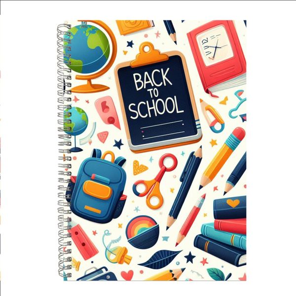Scissors A4 Notebook Spiral Lined Back to School Graphic Notepad Present132