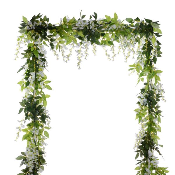 4Pcs 1.8m/Piece Artificial Flowers Silk Wisteria Garland Artificial