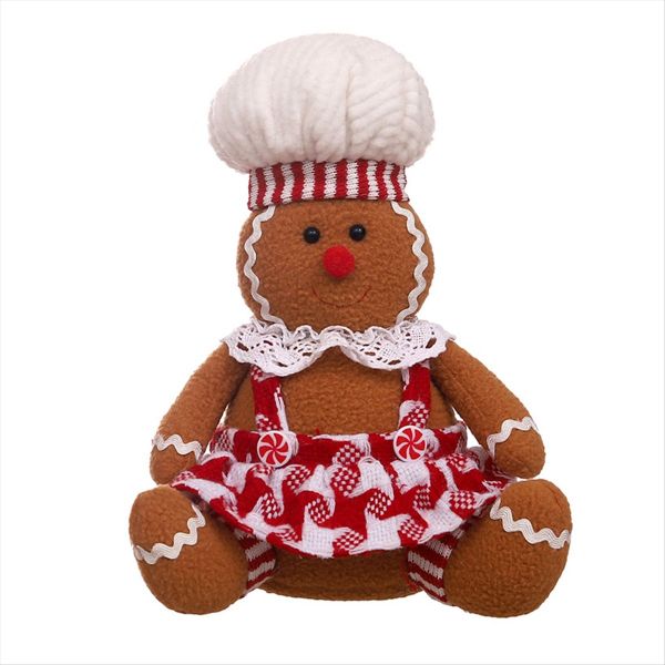 Christmas Decorations, Cartoon Sitting Gingerbread Figurines, Desktop Decor