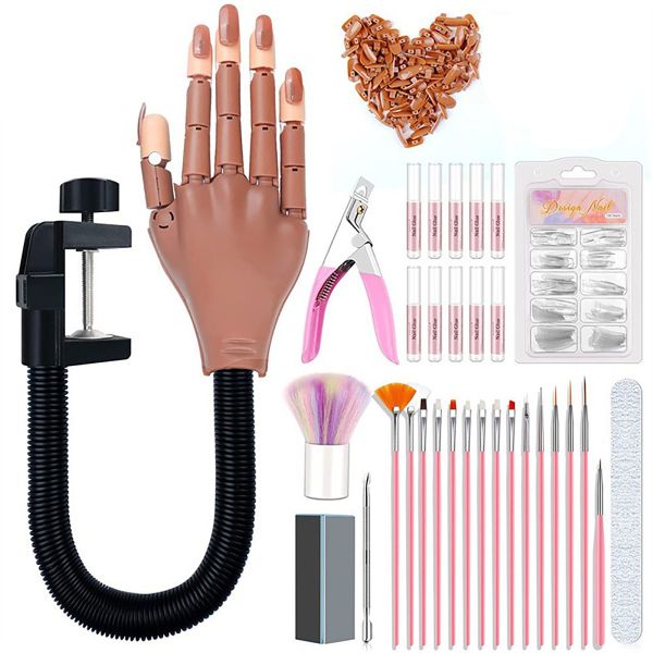 Practice Hand For Acrylic Nails Manicure Trainng Hand Nail Kit For Beginner