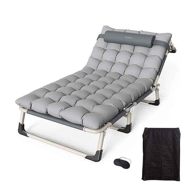 Topika - 190x75cm Super Size Folding Bed With Pearl Cotton Mat 3 Accessorie