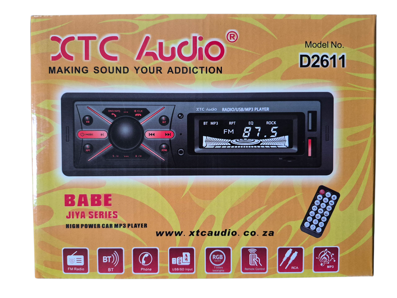XTC Bluetooth Media Player Single Din FM RADIO/BT/USB/SD - High Power