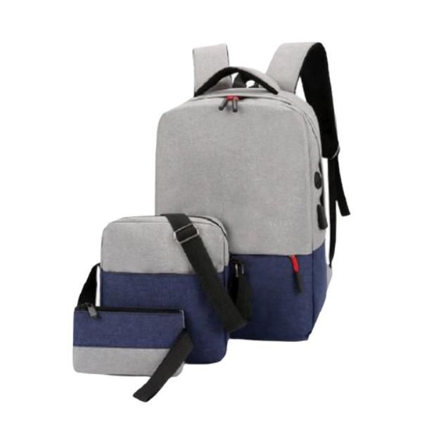 Backpack with Messenger Bag, Handbag &amp; External USB for Traveling