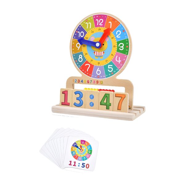 The Colourful Wooden Teaching Clock for Kids