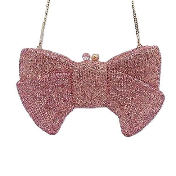 Bow Shaped Rhinestone Bag for Women, Crystal Evening Clutch Bag