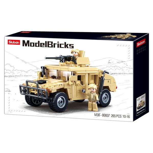 Sluban Building Set: Hummer H2 Assault Vehicle Model Bricks - 265 Pieces