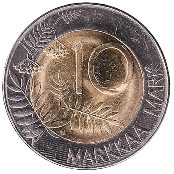 1994 Finland 10 Markkaa Coin