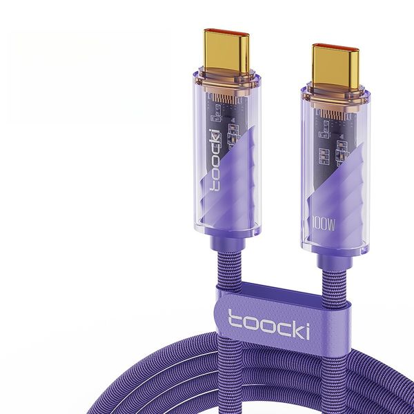 Toocki C-C 100W Transparent Data Cable 6A Ultra Fast Charging Cable
