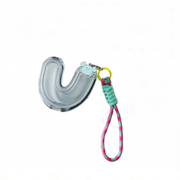 Cute U-Shaped Retainer Case With Lanyard - Portable Sealed Dental Box For