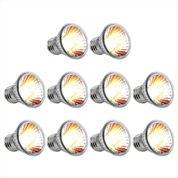10 Pcs Reptile Lamp Bulb Turtle Basking Uv Light Bulbs 75W