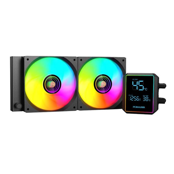 PCBuilder Blizzard Frost 240mm AIO ARGB Liquid CPU Cooler - Black