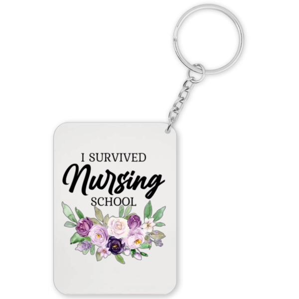 I Survived Nursing School Nurse Graduation Gift Keyring