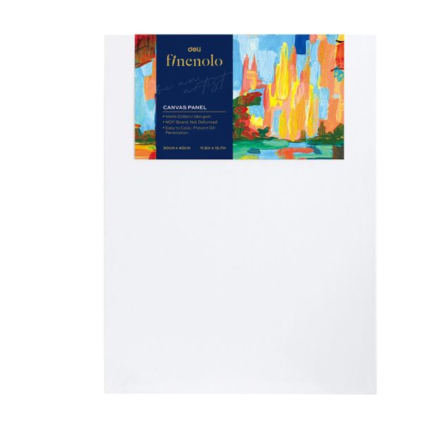 Deli Finenolo Canvas Panel 280g Triple Primed 30x40cm White, 2 packs
