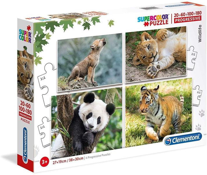 Clementoni 20+60+100+180 Piece Puzzle Wildlife