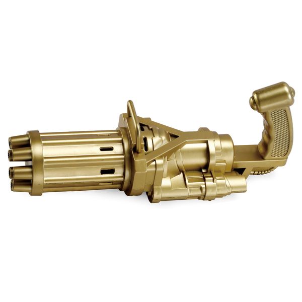 JB LUXX 20cm 8 HOLE Gatling Electric Bubble Gun Machine - Gold Gun