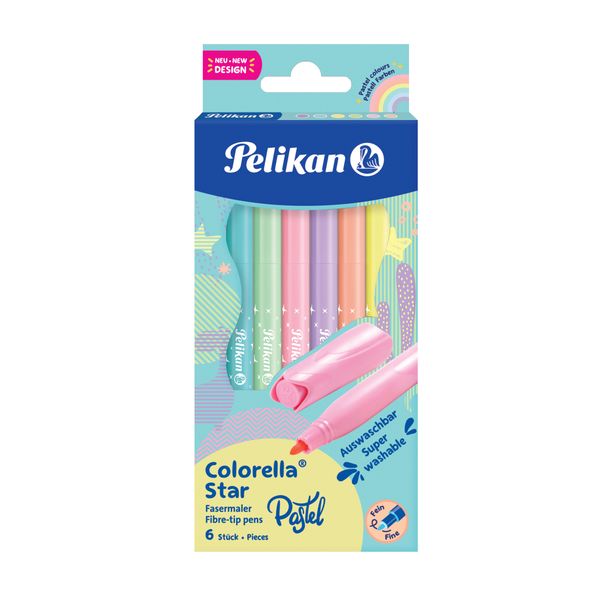 Pelikan Fibre-tip pens Colorella-Star with 6 pastel colours