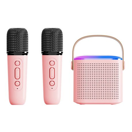 Wireless Bluetooth Speaker, Karaoke Machine, Voice Changer Toy - Pink Image