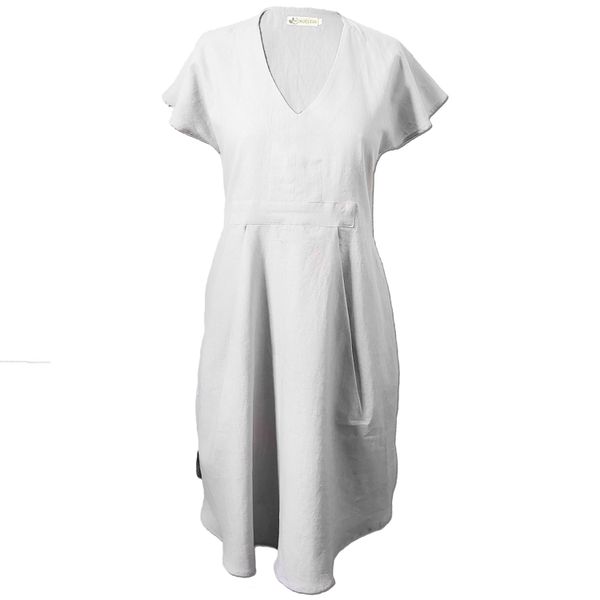 Bent And Folded Kaftan In White Linen image