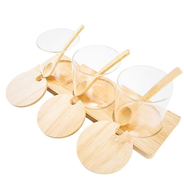 Trio Storage Canister Set with Serving Spoons and Tray