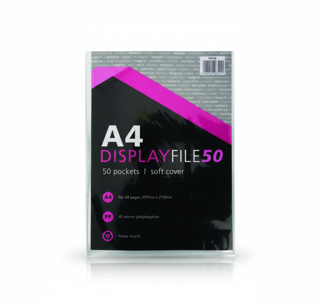 Display Book by File - A4 50 Page Clear Document Organiser - 2 Pack