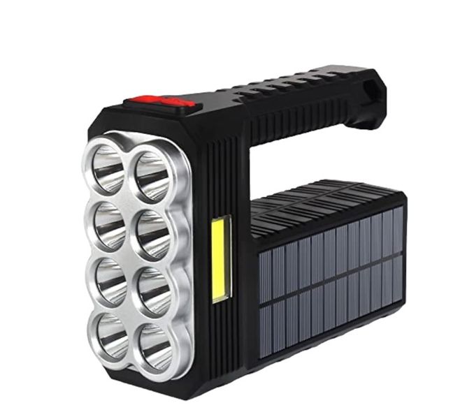 Solar Outdoor Strong Light Flashlight Searchlight Rechargeable Torches
