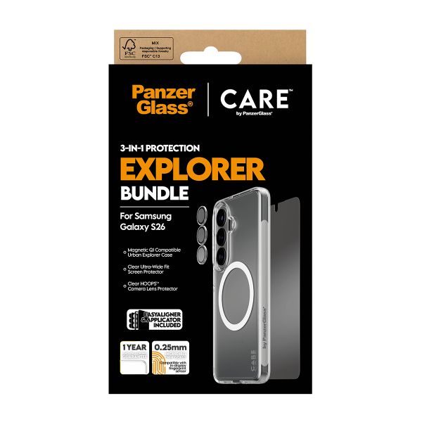 CARE by PanzerGlass compatible Samsung Galaxy S26 Series 3-in-1 Bundle