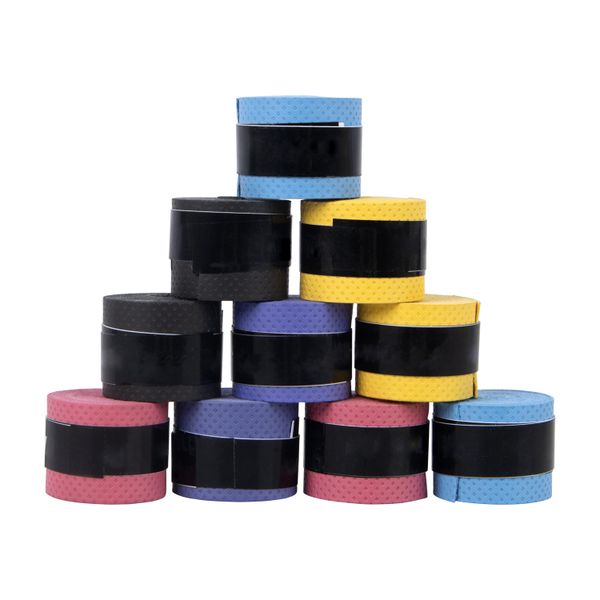 Tennis Racket Sweatband Perforated Anti-Slip Handle Grip Tape-10 Pieces Set