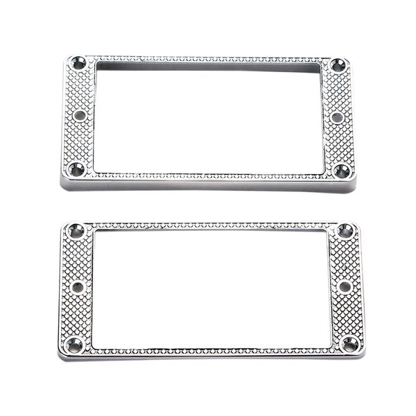 2 Pcs Humbucker Pickup Ring Metal Curved Bottom Frame for Lp Prs